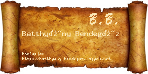 Batthyány Bendegúz névjegykártya